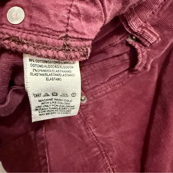Free People Reagan High-Rise Corduroy Skinny Pants | Burgundy - Picture 5 of 8